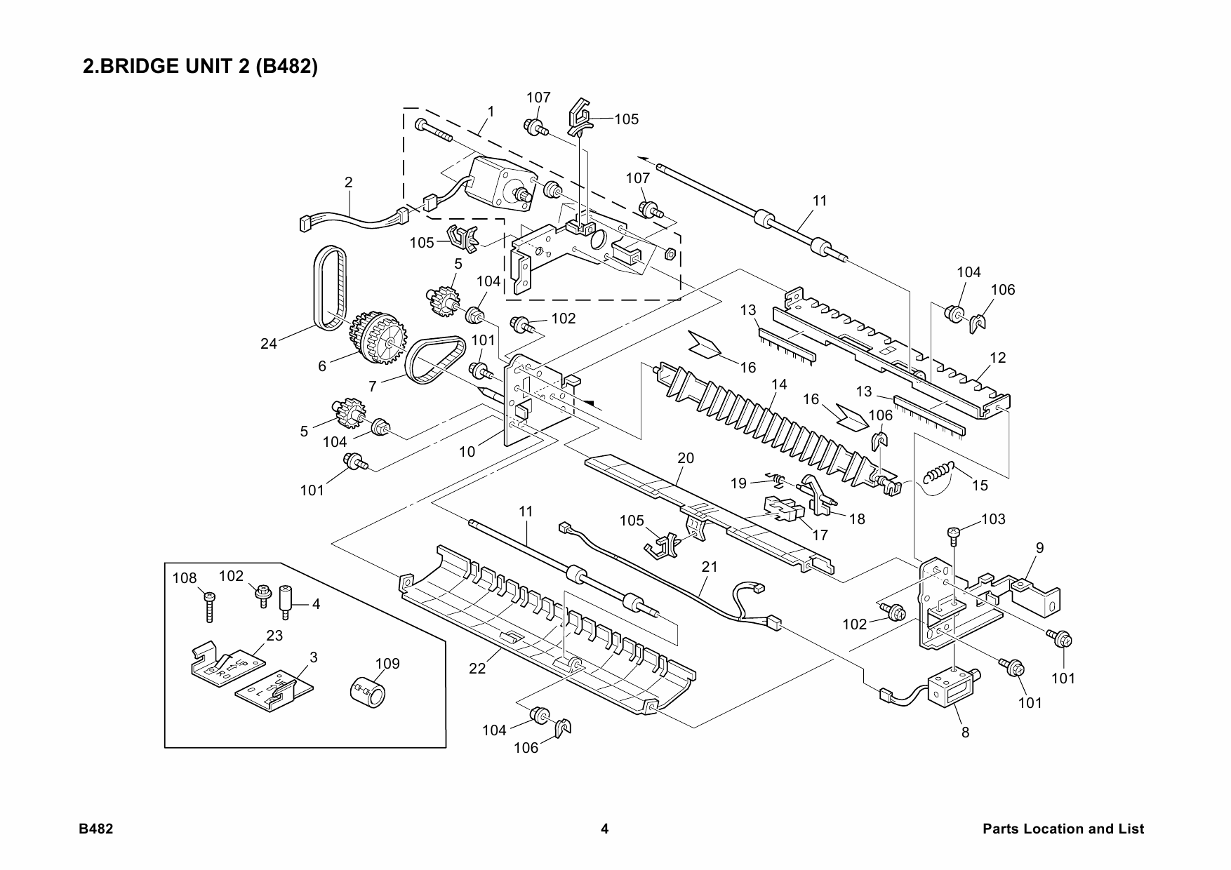 RICOH Options B482 BRIDGE-UNIT-TYPE-1232 Parts Catalog PDF download-4